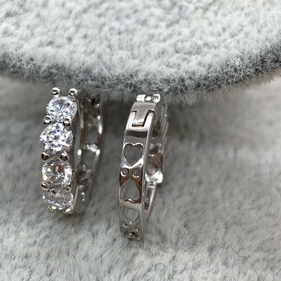Sterling Silver 925 CZ Earrings - Picture 2 of 5